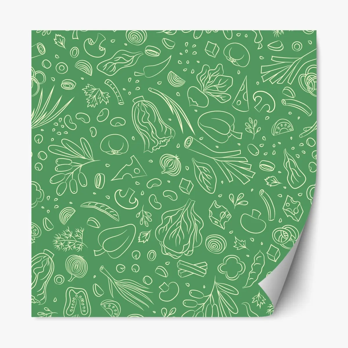 Repositionierbarer Aufkleber grünes gemüsemuster – Pixers®