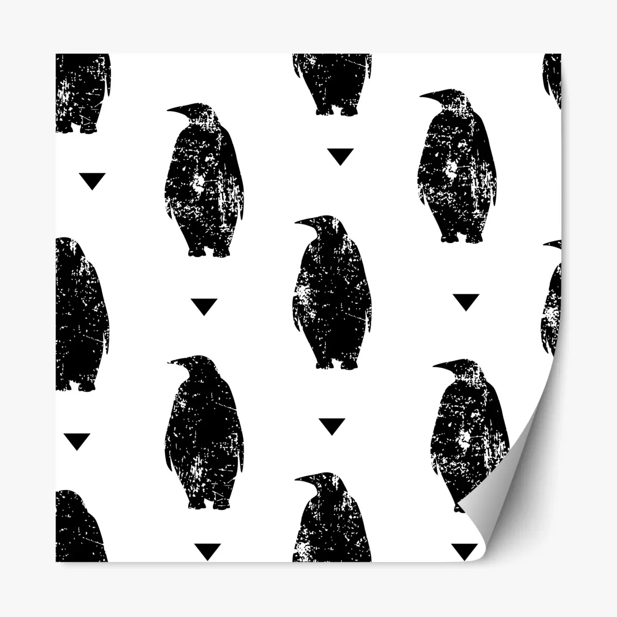 Repositionierbarer Aufkleber schwarzes pinguin-silhouetten-muster – Pixers®