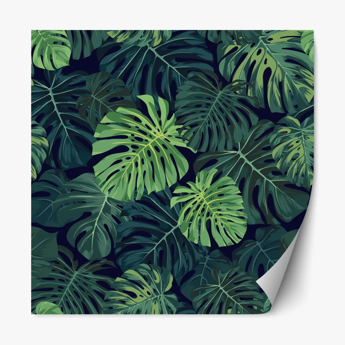 Repositionierbarer Aufkleber tropisches monstera-blattmuster – Pixers®