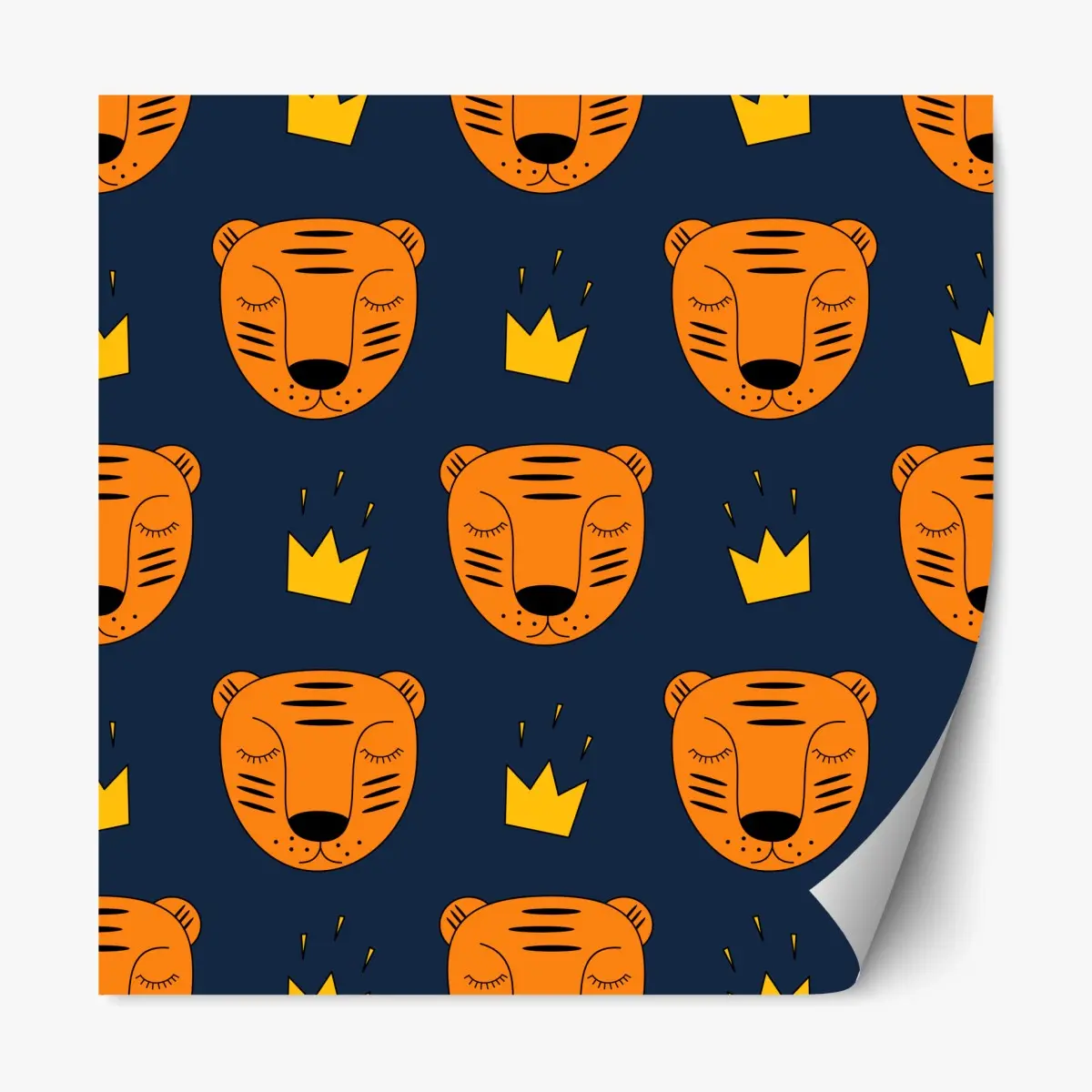Repositionierbarer Aufkleber verspieltes tiger-muster für kinderzimmer – Pixers®