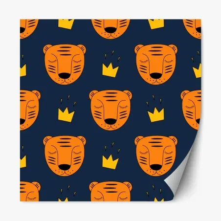 Repositionierbarer Aufkleber verspieltes tiger-muster für kinderzimmer – Pixers®