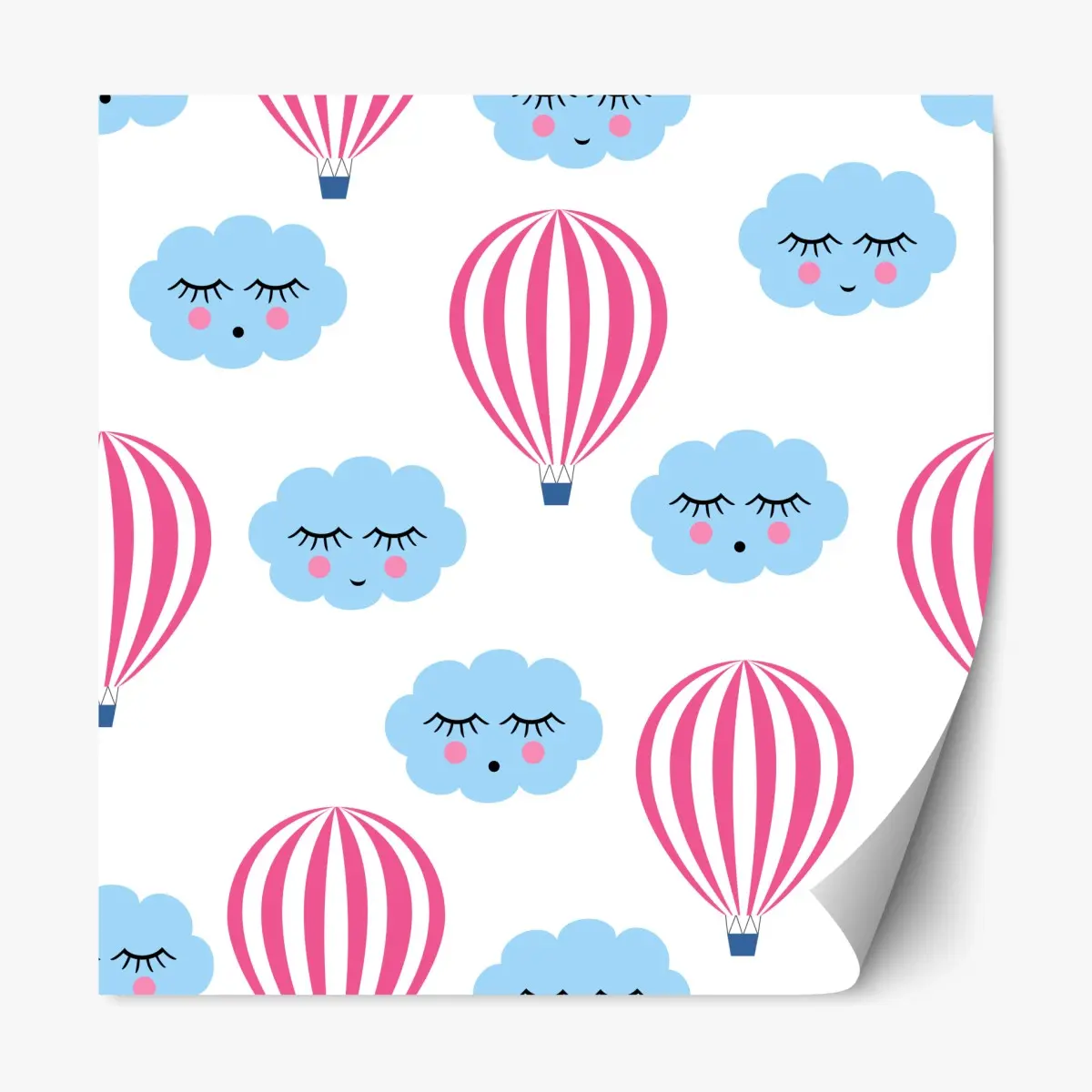 Repositionierbarer Aufkleber pastellwolken und luftballons muster – Pixers®
