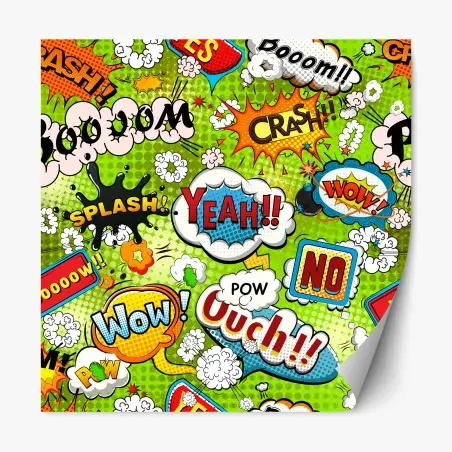 Repositionierbarer Aufkleber lebhafte pop-art-comic-collage – Pixers®