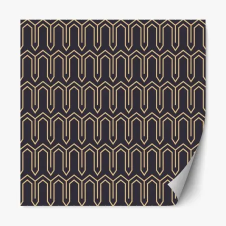 Repositionierbarer Aufkleber art deco geometrisches muster in gold und schwarz – Pixers®