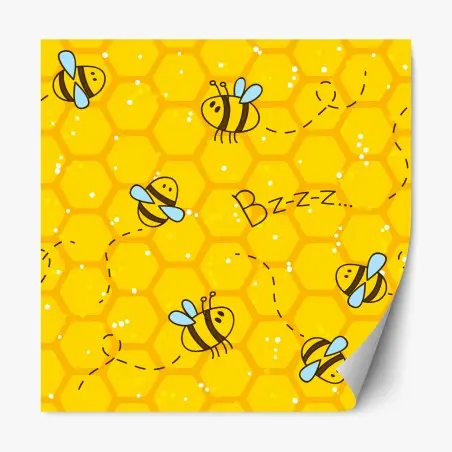 Repositionierbarer Aufkleber niedliches bienen- und wabenmuster – Pixers®