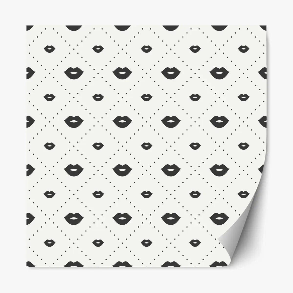 Repositionierbarer Aufkleber minimalistisches monochromes lippenmuster – Pixers®