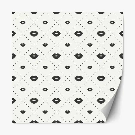 Repositionierbarer Aufkleber minimalistisches monochromes lippenmuster – Pixers®