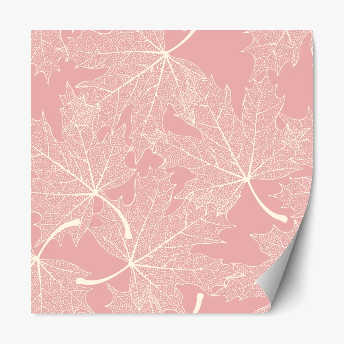 Repositionierbarer Aufkleber zartes rosa blattmuster – Pixers®