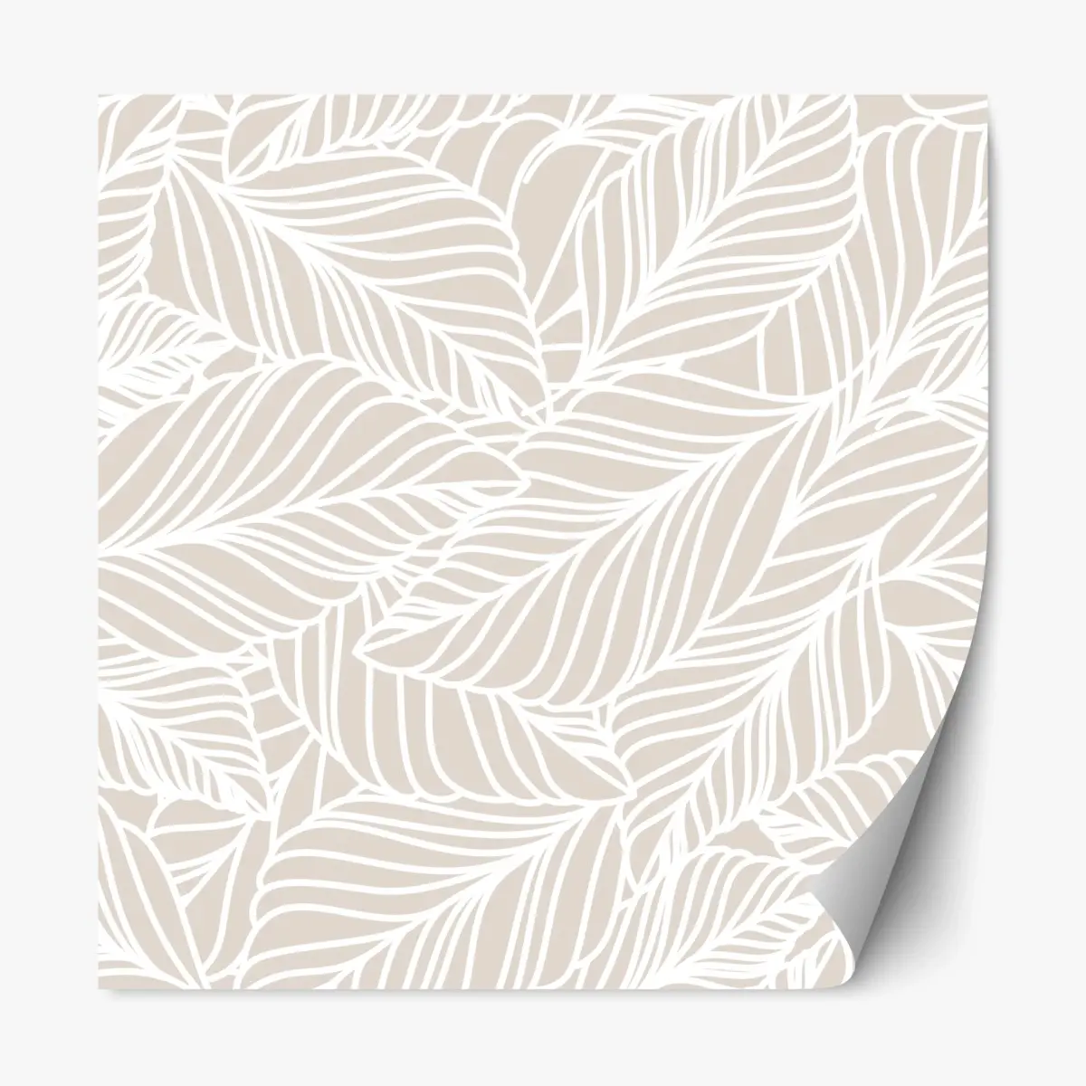 Repositionierbarer Aufkleber beige botanisches blattmuster – Pixers®