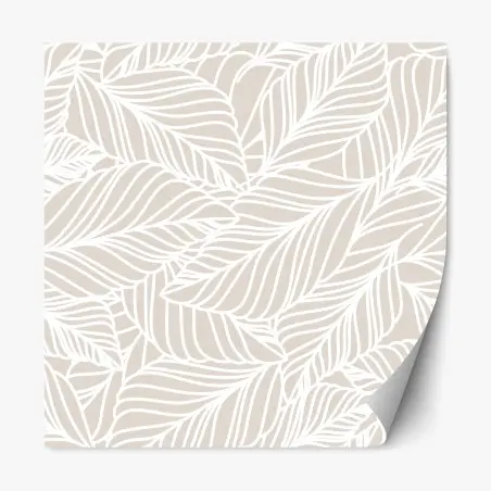Repositionierbarer Aufkleber beige botanisches blattmuster – Pixers®