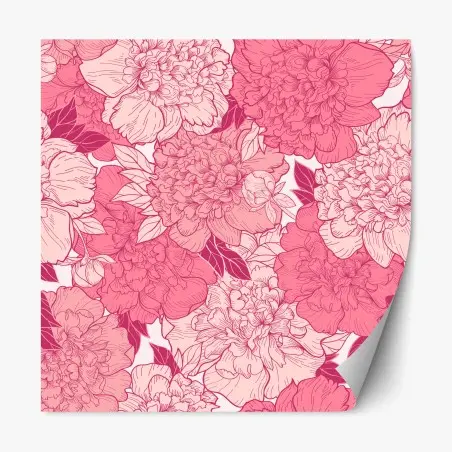 Repositionierbarer Aufkleber rosa pfingstrosenmuster – Pixers®