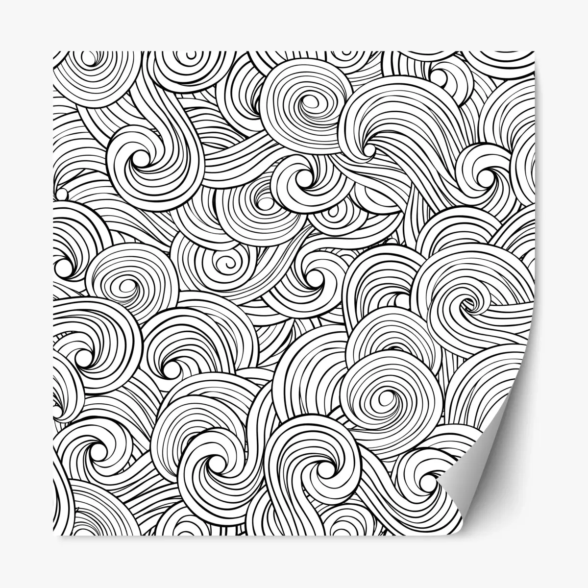 Repositionierbarer Aufkleber schwarzweißes spiralmuster – Pixers®