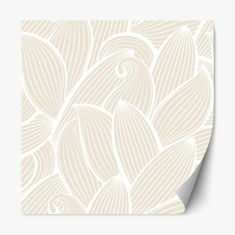 Repositionierbarer Aufkleber zartes beige botanisches muster