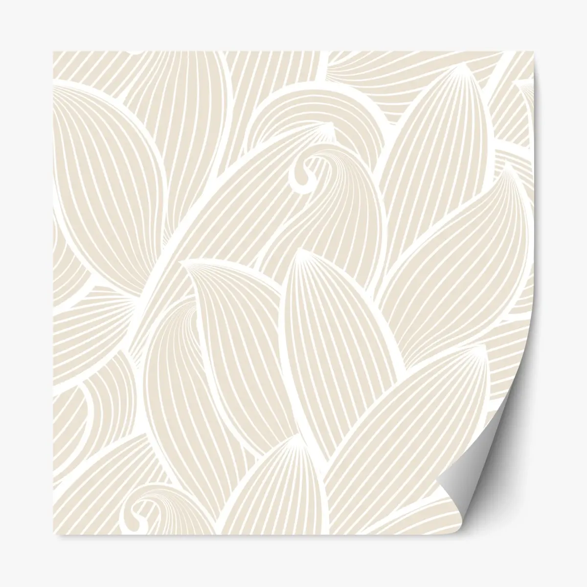 Repositionierbarer Aufkleber zartes beige botanisches muster – Pixers®