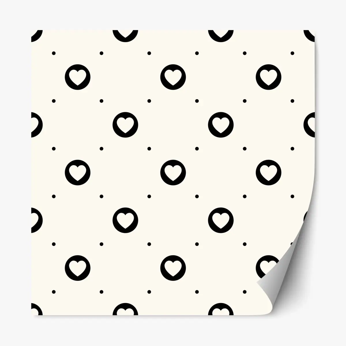 Repositionierbarer Aufkleber minimalistisches muster mit schwarzen herzen – Pixers®
