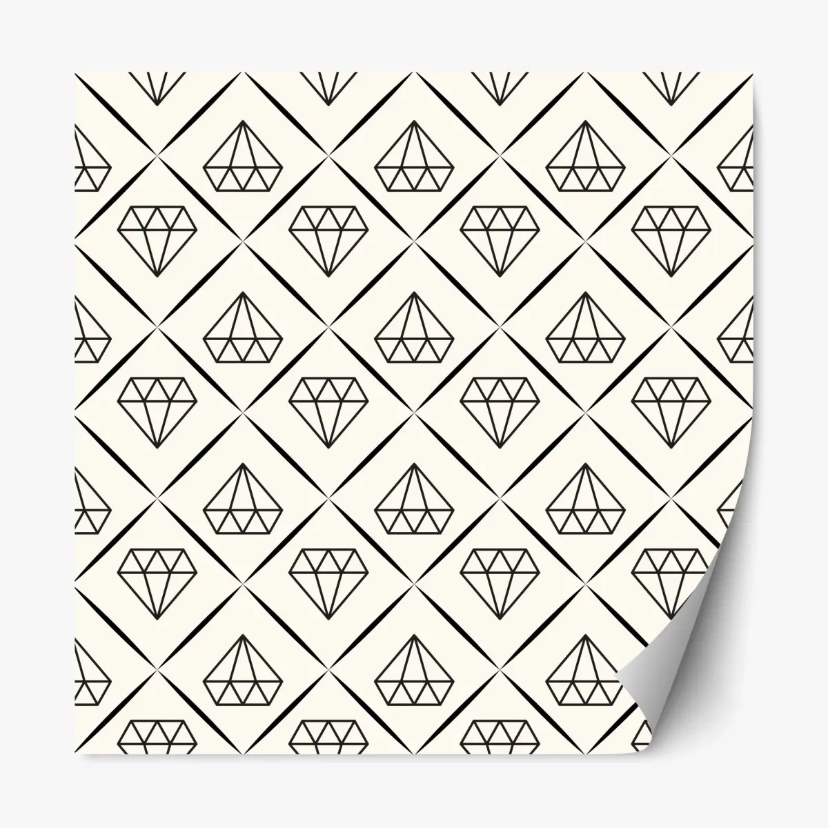 Repositionierbarer Aufkleber geometrisches diamantmuster – Pixers®