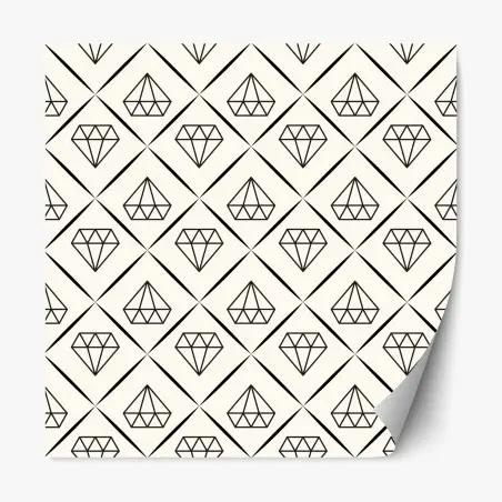 Repositionierbarer Aufkleber geometrisches diamantmuster – Pixers®
