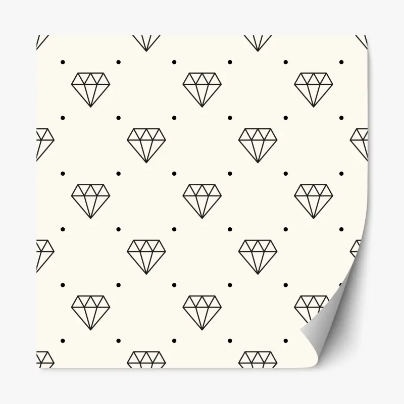 Repositionierbarer Aufkleber minimalistisches diamantenmuster mit punkten