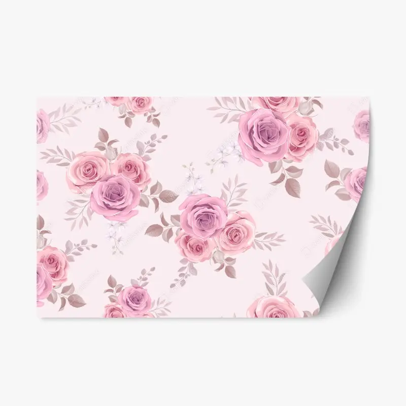 Repositionierbarer Aufkleber zartes rosa rosenmuster