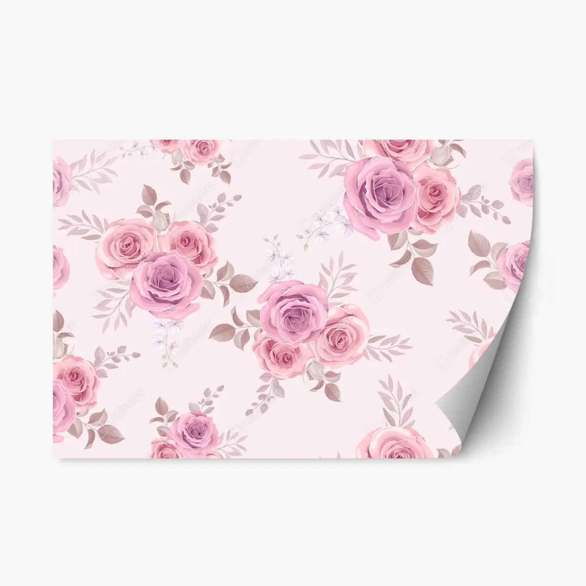 Repositionierbarer Aufkleber zartes rosa rosenmuster – Pixers®