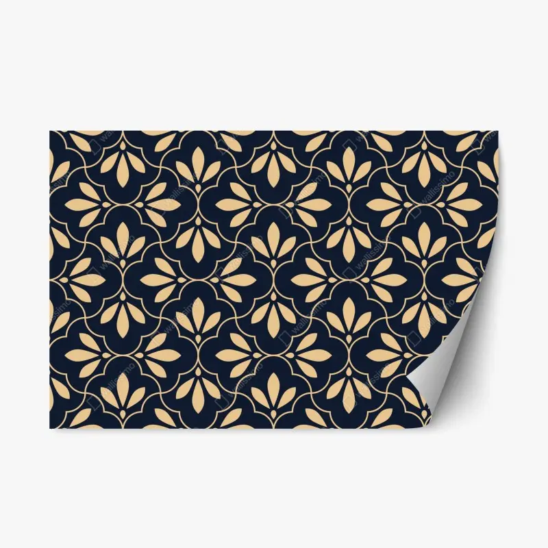 Repositionierbarer Aufkleber marineblau-beige ornament