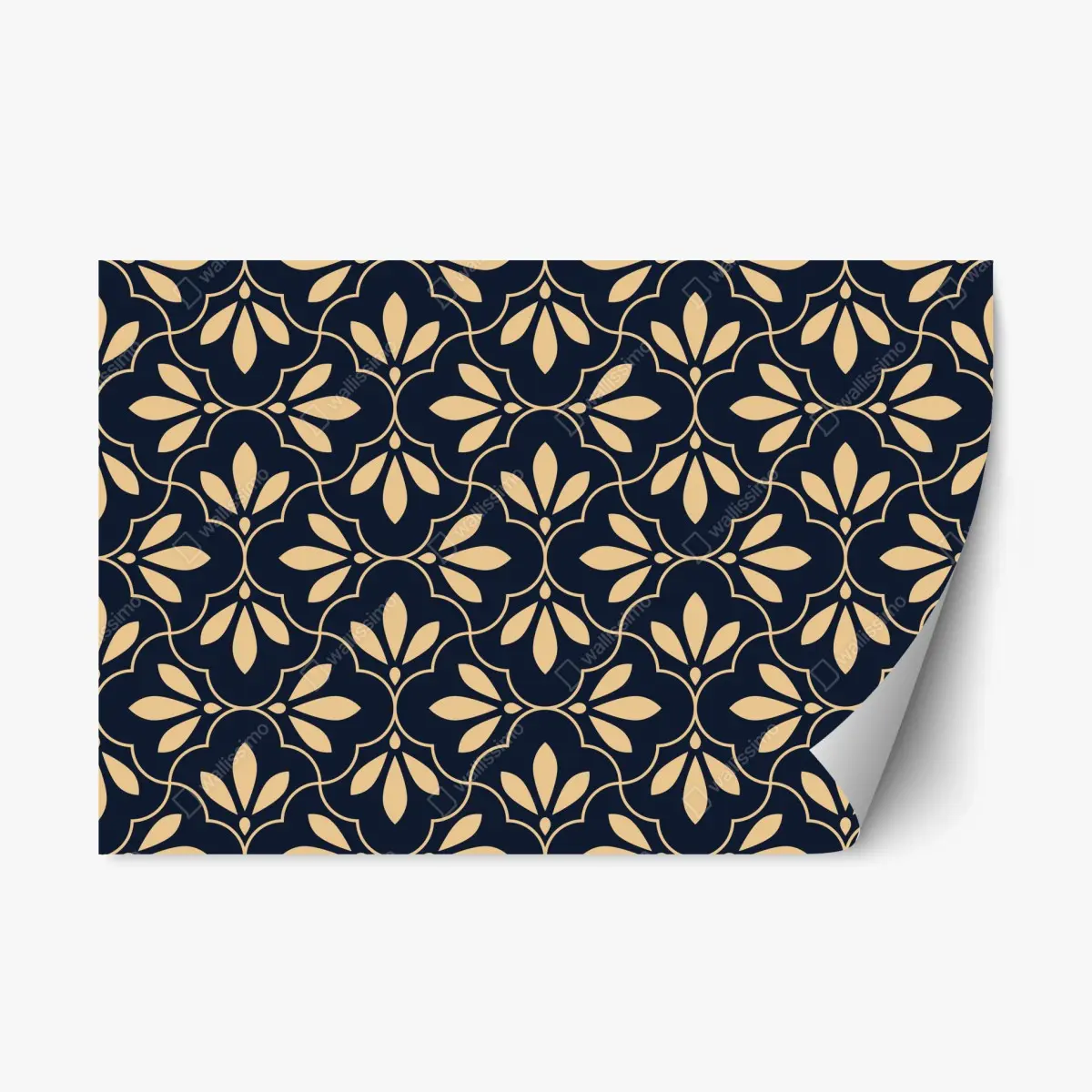 Repositionierbarer Aufkleber marineblau-beige ornament – Pixers®