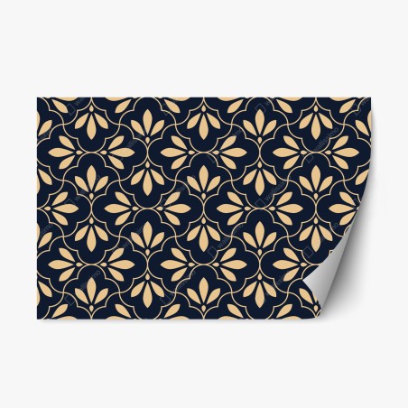 Repositionierbarer Aufkleber marineblau-beige ornament – Pixers®