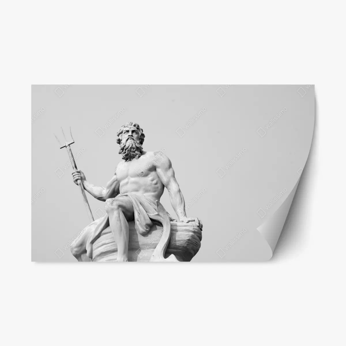 Repositionierbarer Aufkleber Neptun klassisches standbild in monochrom – Pixers®