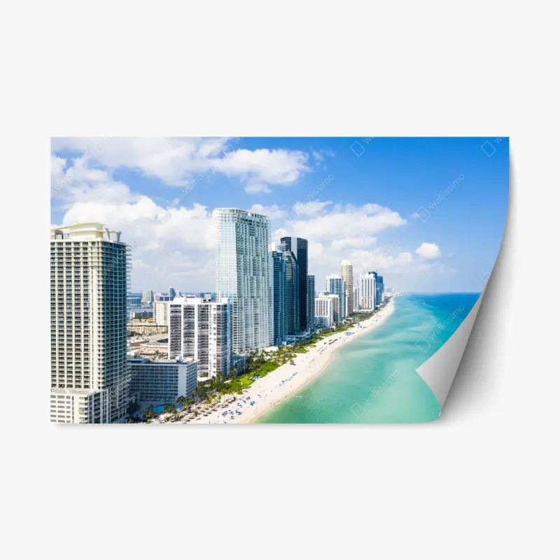 Repositionierbarer Aufkleber türkisfarbene strand-skyline