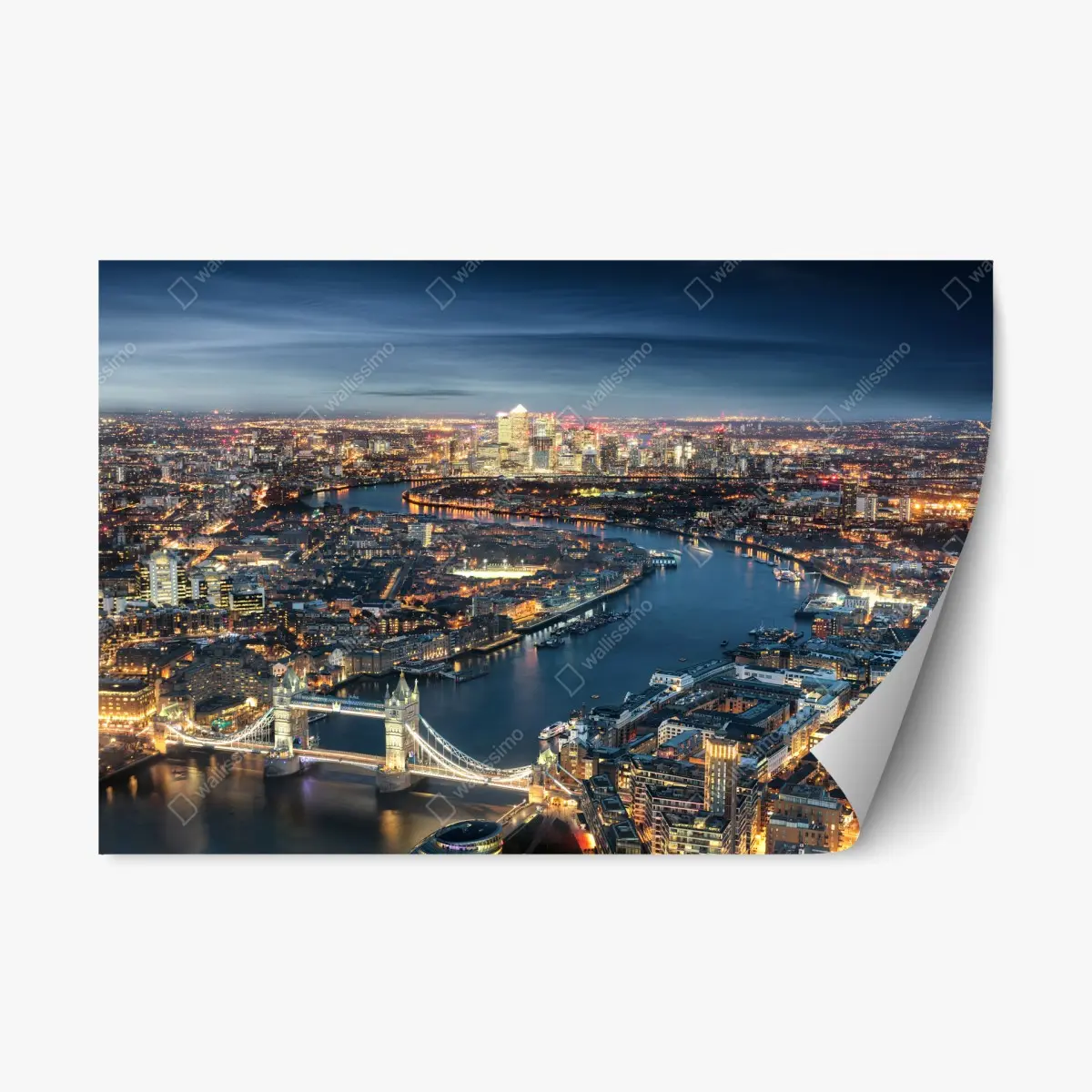Repositionierbarer Aufkleber nächtliche skyline von London – Pixers®