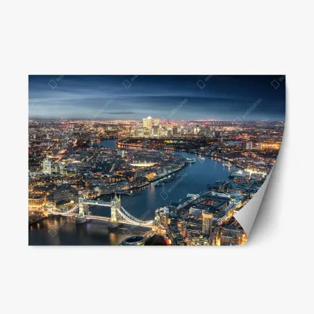 Repositionierbarer Aufkleber nächtliche skyline von London – Pixers®