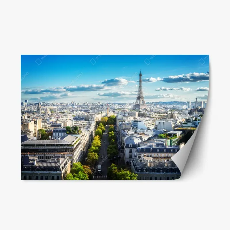 Repositionierbarer Aufkleber panorama von Paris mit dem Eiffelturm