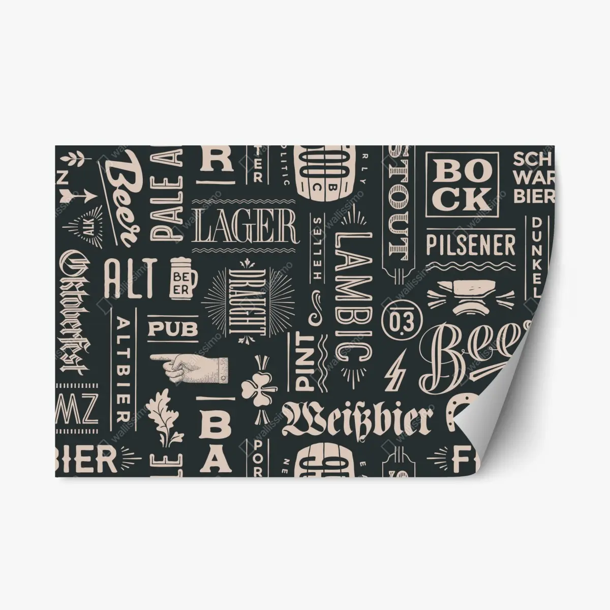 Repositionierbarer Aufkleber vintage collage mit bieretiketten – Pixers®