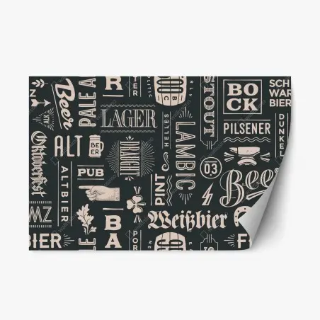 Repositionierbarer Aufkleber vintage collage mit bieretiketten – Pixers®