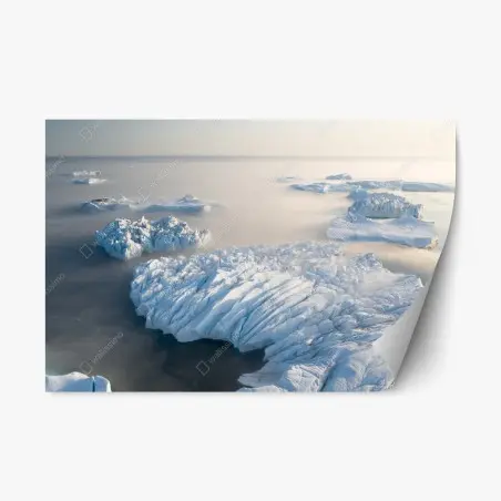 Repositionierbarer Aufkleber nebelige eisberglandschaft – Pixers®