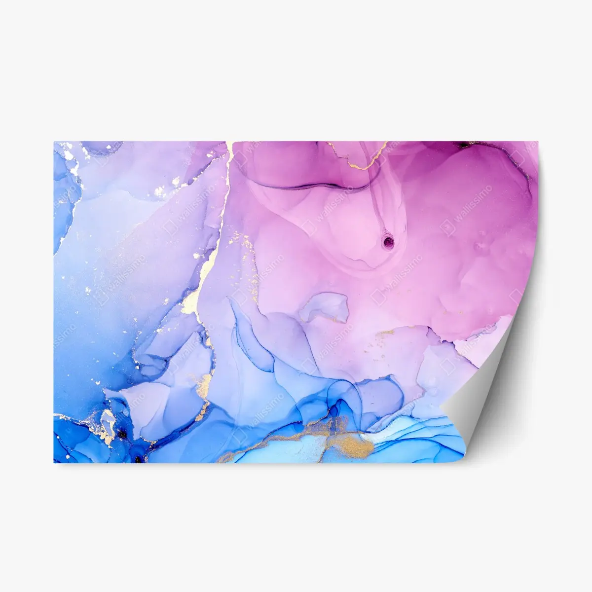 Repositionierbarer Aufkleber rosa und blaue marmorierte abstraktion – Pixers®