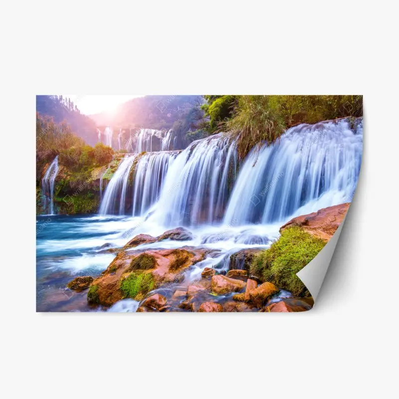 Repositionierbarer Aufkleber Jiulong wasserfall in Luoping, China