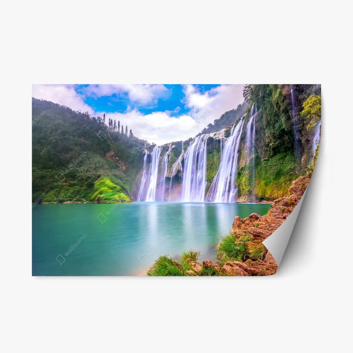 Repositionierbarer Aufkleber wasserfall Jiulong in Luoping – Pixers®