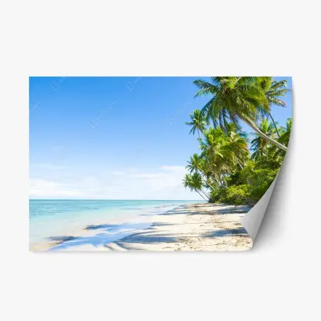 Repositionierbarer Aufkleber tropischer palmenstrand – Pixers®