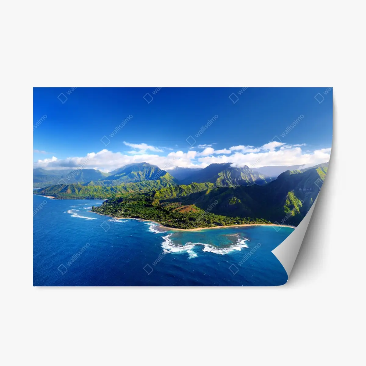 Repositionierbarer Aufkleber panorama der tropischen küste aus der luft – Pixers®