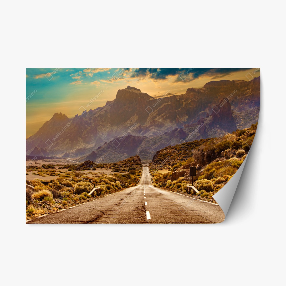 Repositionierbarer Aufkleber straße in die berge auf Teneriffa – Pixers®