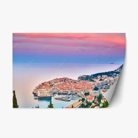 Repositionierbarer Aufkleber Dubrovnik altstadt bei sonnenuntergang – Pixers®