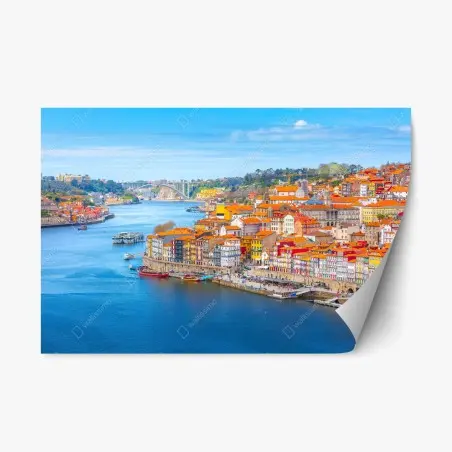 Repositionierbarer Aufkleber Porto uferpanorama – Pixers®