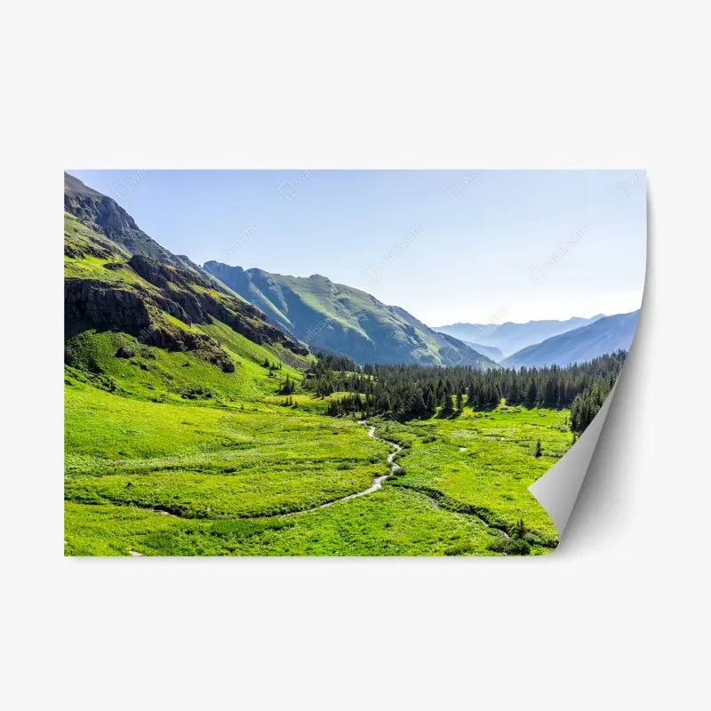 Repositionierbarer Aufkleber ruhiges alpenthal