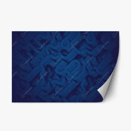 Repositionierbarer Aufkleber tiefblaues abstraktes linienmuster – Pixers®