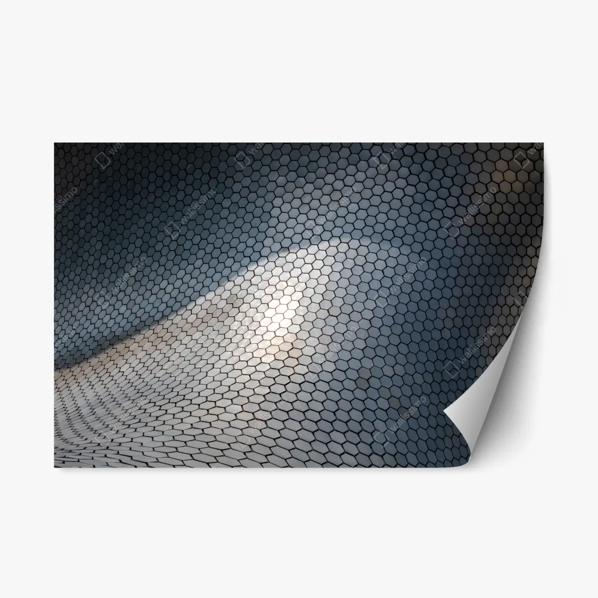 Repositionierbarer Aufkleber metallische hexagon geometrische fassade – Pixers®
