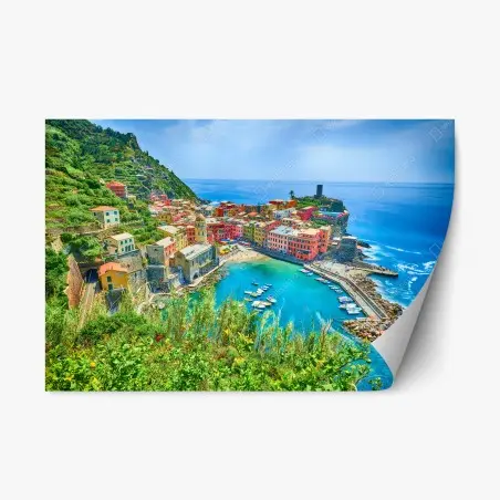 Repositionierbarer Aufkleber Vernazza bunte küstenstadt, Italien – Pixers®
