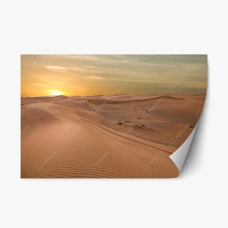 Repositionierbarer Aufkleber sonnenuntergang über der wüste VAE