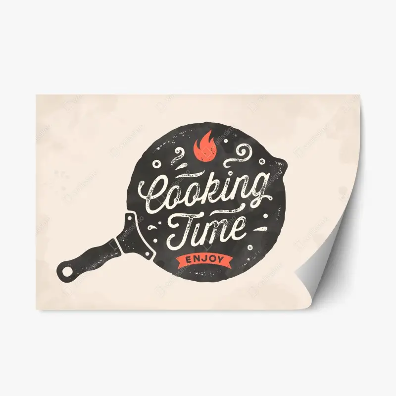 Repositionierbarer Aufkleber cooking time retro küchendekor
