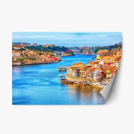 Repositionierbarer Aufkleber Porto uferpanorama – Pixers®